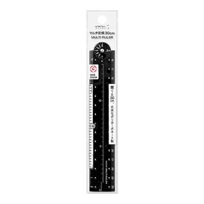 Midori 30Cm Multi Ruler Black