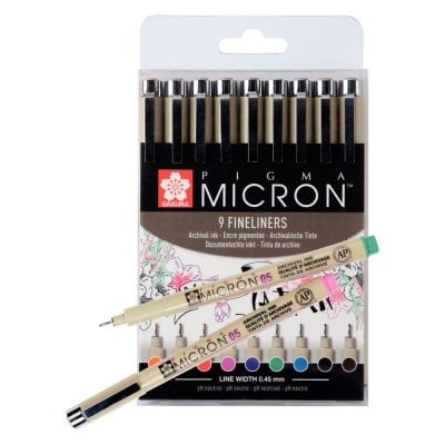 Sakura Pigma Micron 05 Fineliner Set | 9 Colours
